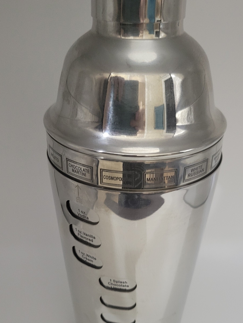 Dial-A-Drink Stainless Steel Cocktail Shaker with Recipe Guide - Silver